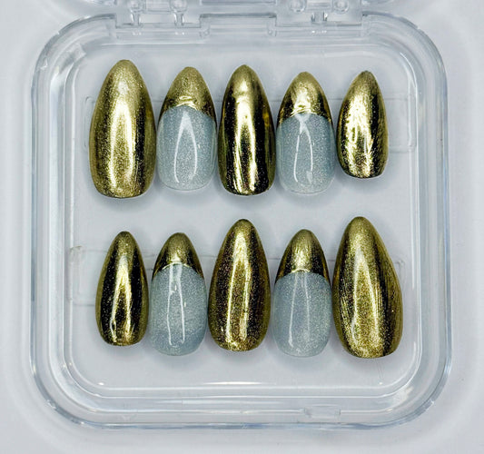 Golden, Kpop Demon Hunters Mira Almond nails 10pc