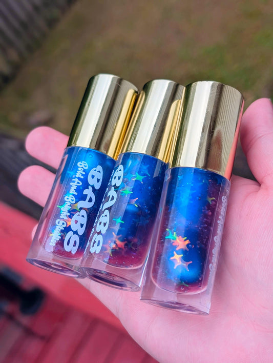 Primogem, Genshin Impact-Inspired Lip Gloss | Pink to Dark Blue Gradient | Lavender Scented | Gamer Girl Aesthetic | Kawaii Makeup