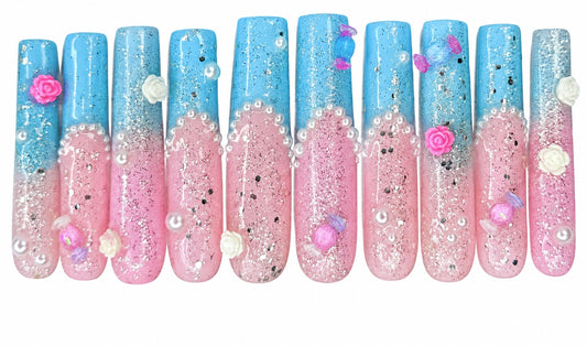 THE IT GURL! EXTRA Long square reusable press on nails ￼
