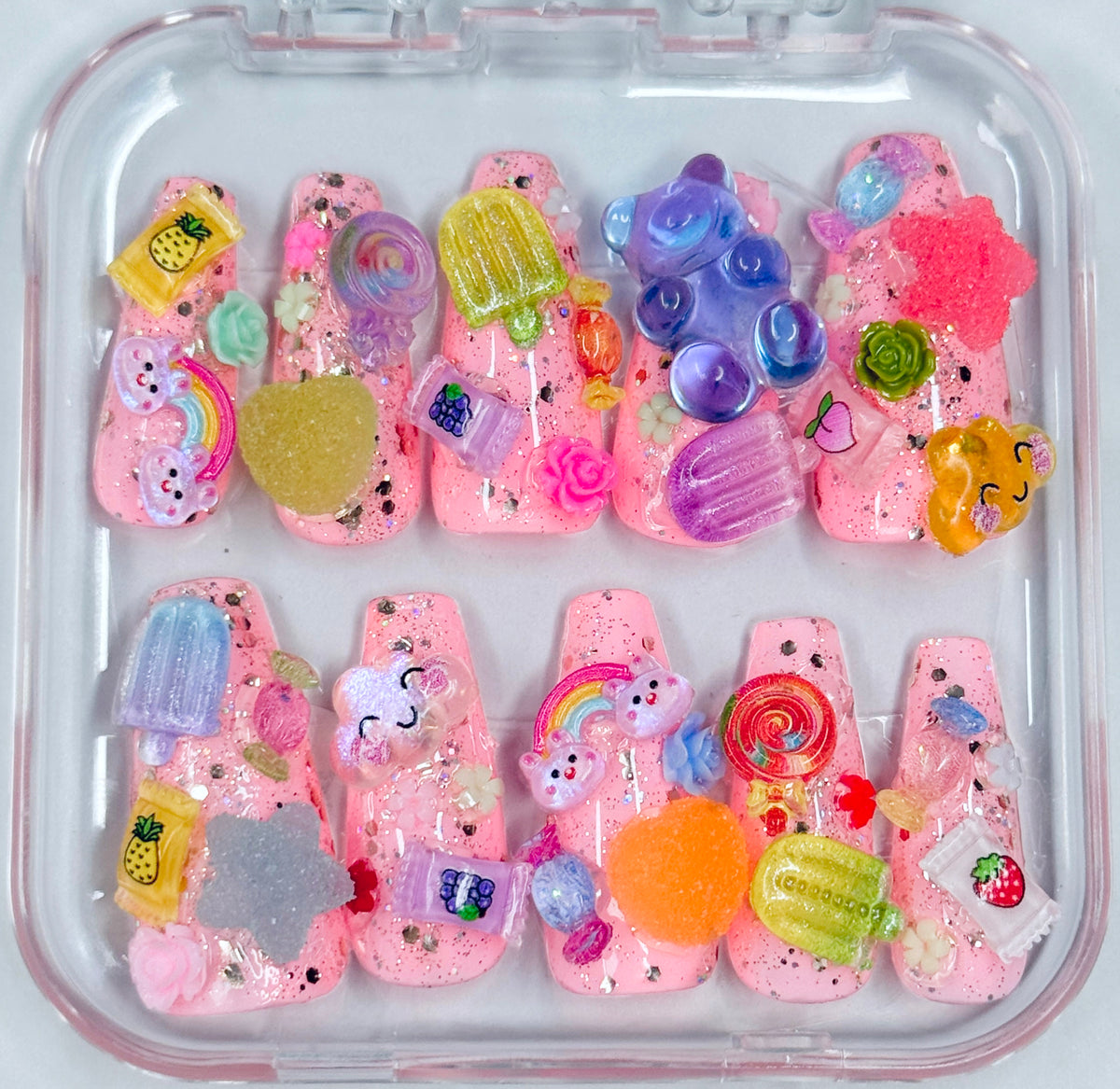 DECORATE YOURSELF! Harajuku J fashion Coffin shaped inspired press on nails 10pc