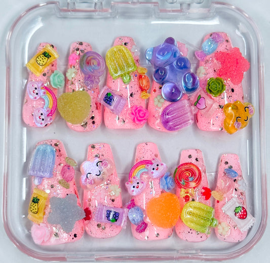 DECORATE YOURSELF! Harajuku J fashion Coffin shaped inspired press on nails 10pc