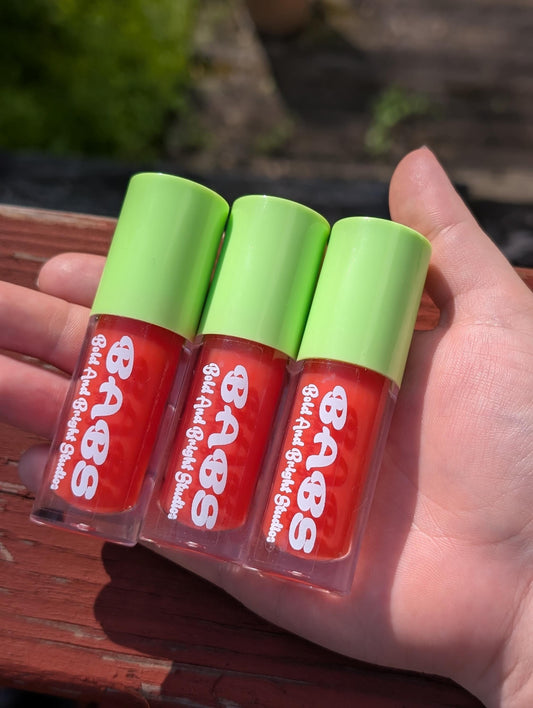 Coconut-Free Allergy-Safe Lip Gloss – Light Red Tinted Gloss | Hypoallergenic, Sensitive Skin Friendly | Vegan & Cruelty-Free