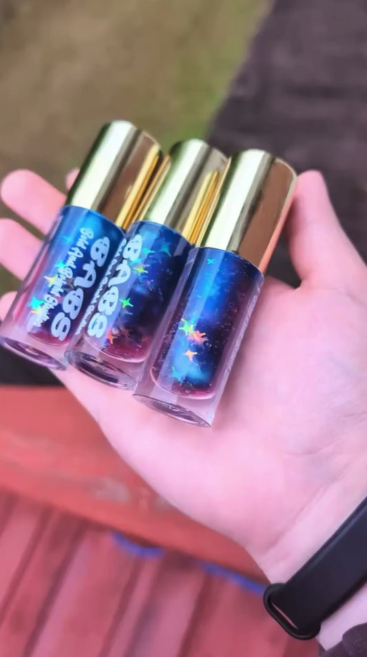 Primogem, Genshin Impact-Inspired Lip Gloss | Pink to Dark Blue Gradient | Lavender Scented | Gamer Girl Aesthetic | Kawaii Makeup